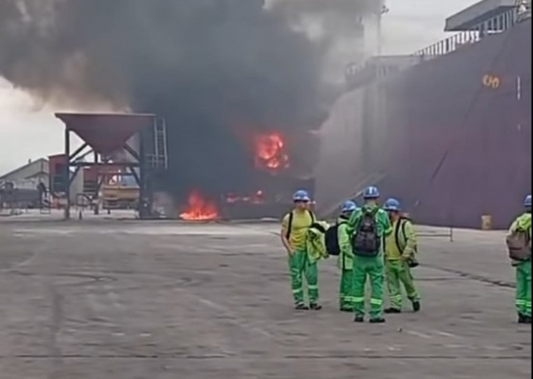 Episódio ocorreu em um guindaste de operador privado durante descarga de fertilizantes do navio Longevity Diva