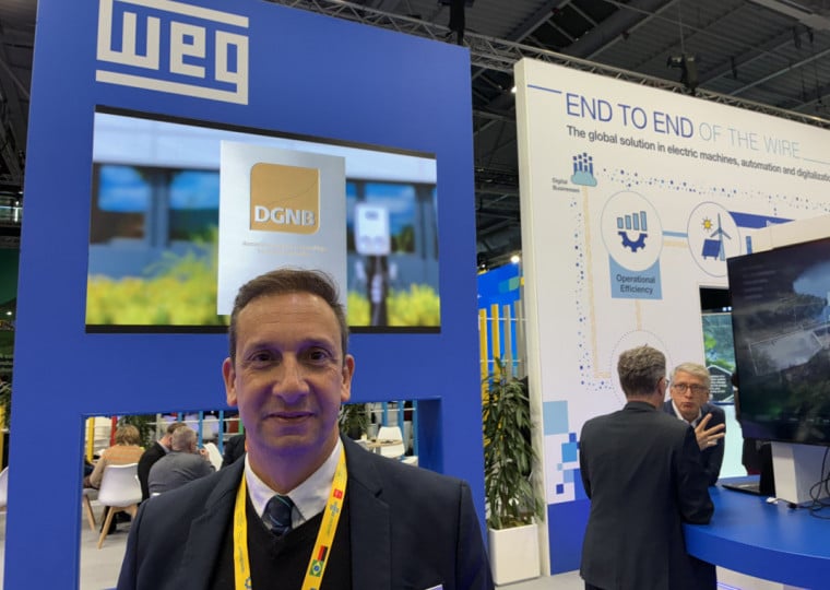 Vice-presidente de motores industriais da WEG, Rodrigo Fumo concedeu entrevista ao JC em Hannover