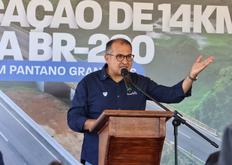 Ministro dos Transportes, George Santoro, inaugurou trecho em Pantano Grande
