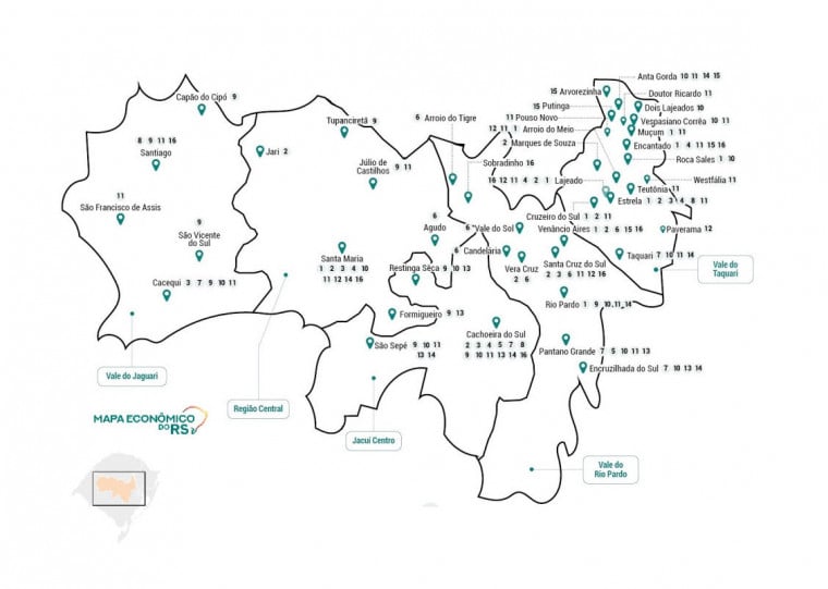 Mapa de oportunidades da Regi&atilde;o Central do RS em 2026