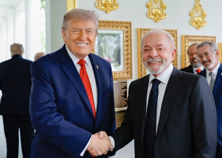 Trump publicou em sua rede social que a reuni&atilde;o com "o presidente muito din&acirc;mico do Brasil correu muito bem"
