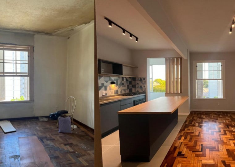 Antes e depois da obra mostra tendência de comprar imóvel desvalorizado, reformá-lo e revendê-lo a preço maior