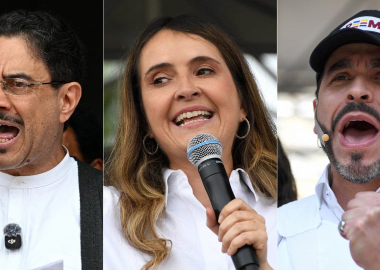 Ivan Cepeda, Paloma Valencia, Abelardo de la Espriella disputam a presidência do país no próximo domingo