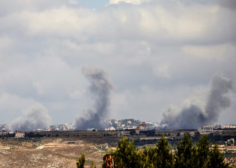 Marjayoun, no sul do Líbano, foi alvo de um ataque aéreo israelense 