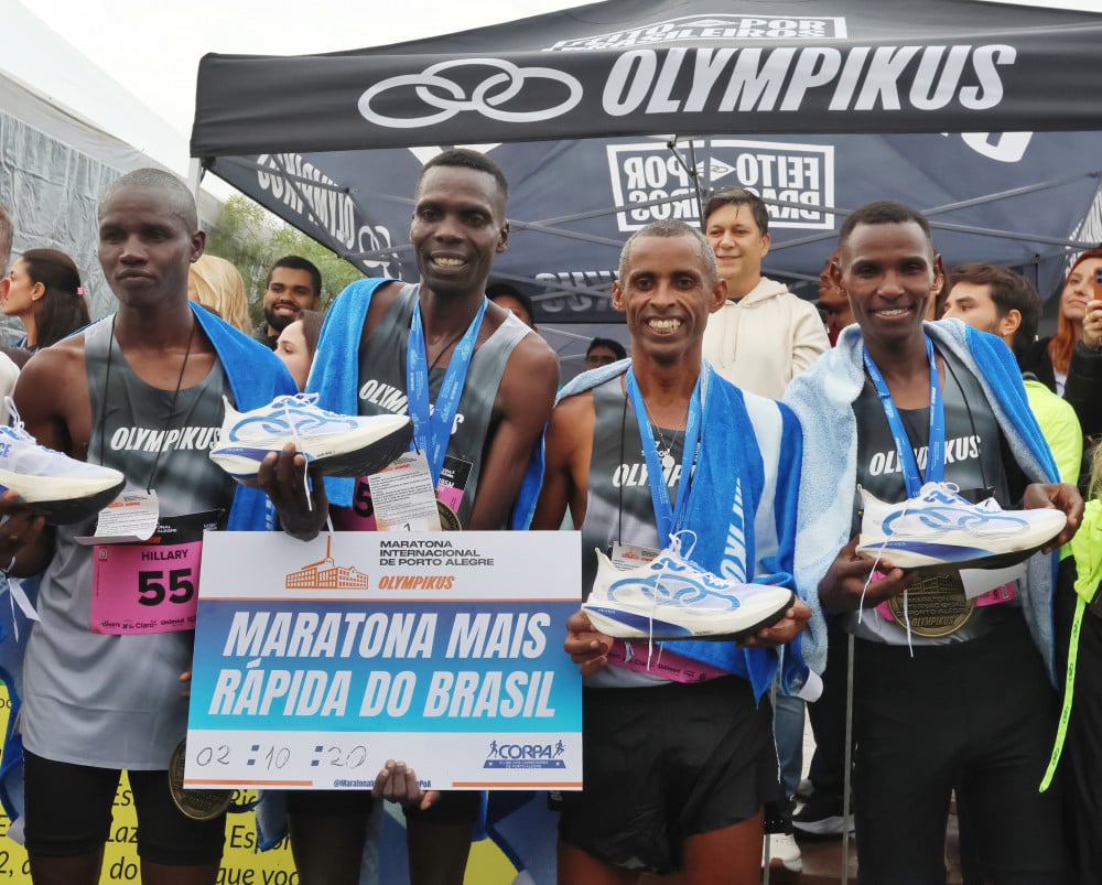 A prova masculina ainda registrou outro feito histórico: os três primeiros colocados superaram uma marca que permanecia intacta há mais de três décadas | DANI BARCELLOS/ESPECIAL/JC