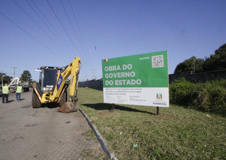 Início das obras de duplicação da Estrada Caminho do Meio, no trecho de Viamão