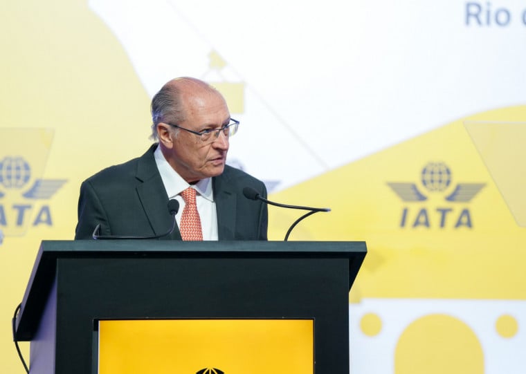  Alckmin participou da abertura da Assembleia Geral Anual da Iata (AGM, na sigla em inglês), realizada no Rio de Janeiro 