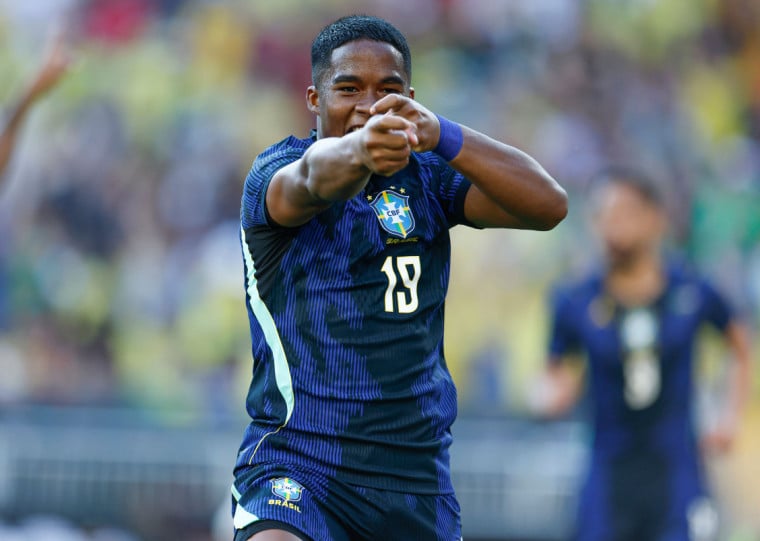 Endrick marcou o gol da vitória do Brasil sobre o Egito por 2 a 1, em Cleveland