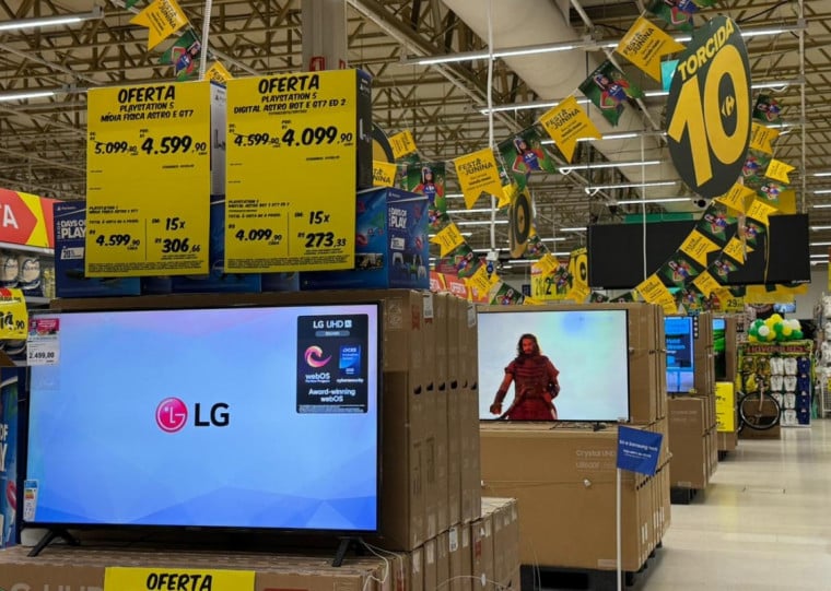 Vendas de televisores ganharam força com o avanço da Copa do Mundo 