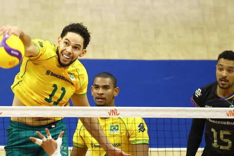 Seleção brasileira masculina de vôlei derrota a Bélgica e mantém 100% na Liga das Nações
