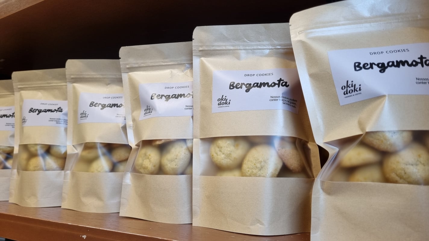Os Drop Cookies podem ser encontrados na unidade vendidos dentro de embalagens | Manuela Cassano/Especial/JC