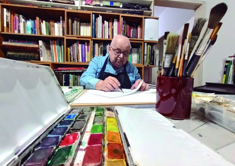 Artista de 91 anos pinta tela ao vivo nesta quarta-feira (1), às 15h, no Centro Histórico de Porto Alegre