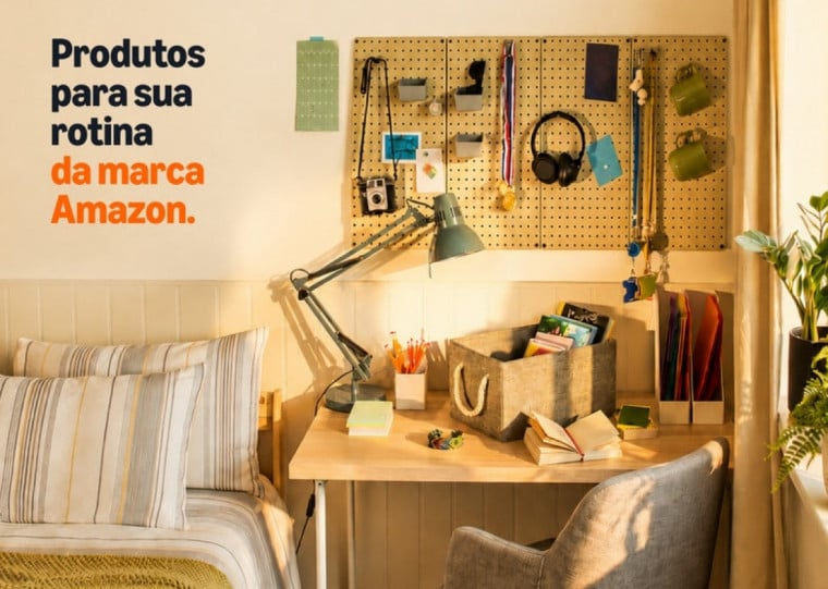 Minuto Varejo - Amazon Brasil - marca própria produtos casa - escritório - card de novidade - plataforma e-commerce - online - digital - 