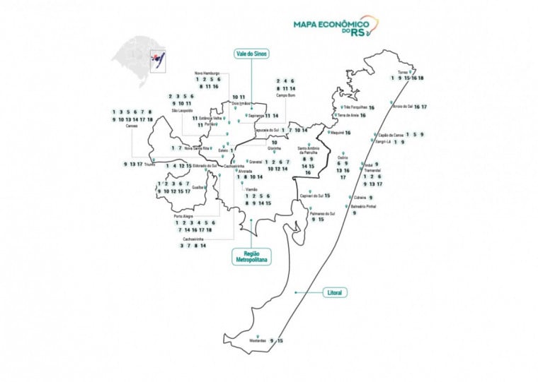 Mapa de Oportunidades Macrorregião Metropolitana do RS 2026 Mapa Econômico do RS
