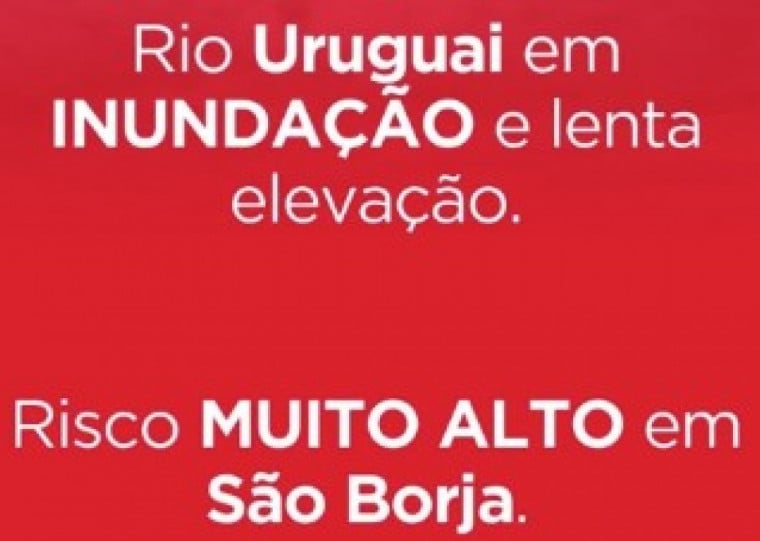 Na escala do órgão estadual, alerta de risco muito alto adverte população a agir preventivamente