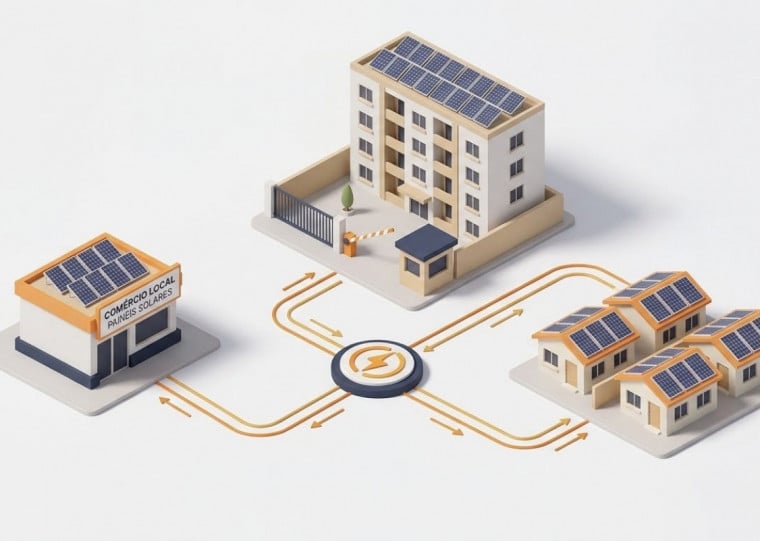 Iniciativa prevê o aproveitamento da geração de diversos usuários de painéis fotovoltaicos e baterias