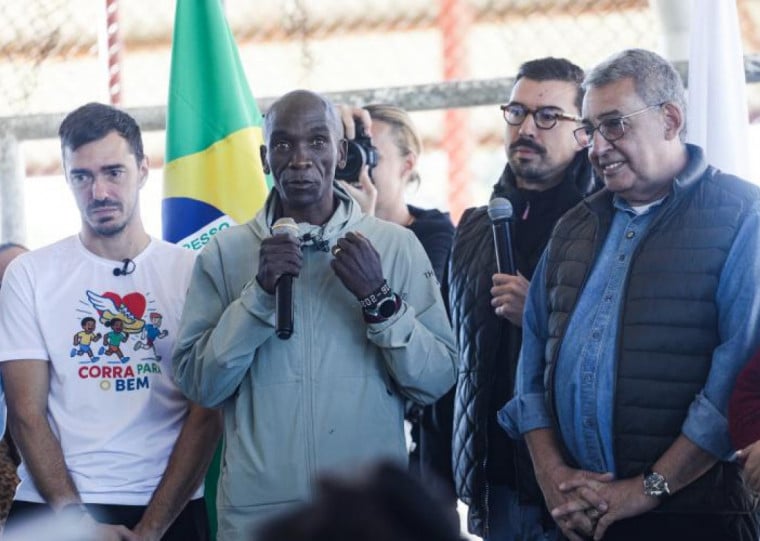 Eliud Kipchoge, principal nome da maratona, participará do percurso na Capital 
