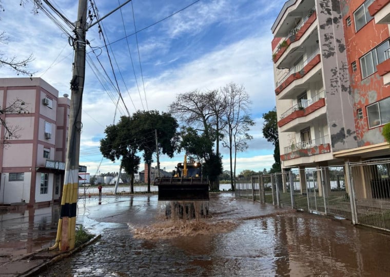 Em Lajeado, foi registrado o recuo de 34 cm do nível da àgua em aproximadamente três horas