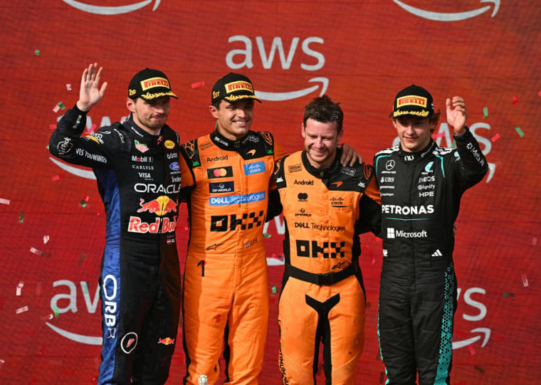 Verstappen e Antonelli completam o pódio ao lado de Norris em Hungaroring