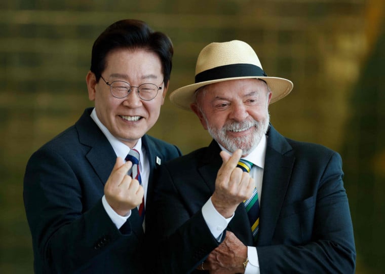 Lula recebeu o presidente sul-coreano, Lee Jae-Myung, no Palácio da Alvorada