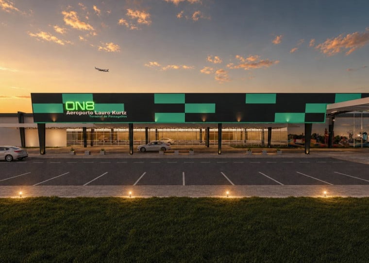 Maquete digital mostra como ficará o Aeroporto Lauro Kurtz após reformas; concessão passa a valer hoje