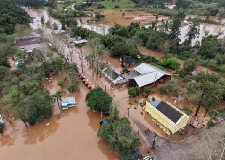 Defesa Civil de Ivoti informou sobre atingimento da cota de inundação do Arroio Feitoria às 6h