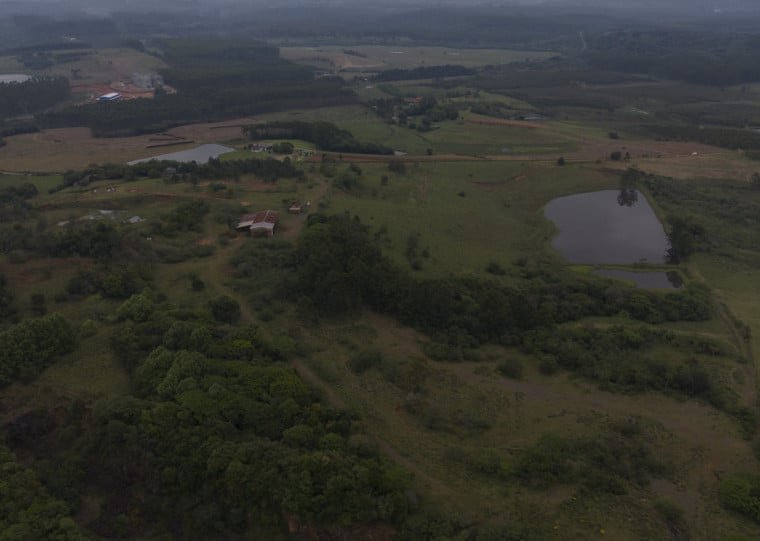 Imagem aérea mostra o local onde ficará o aterro para resíduos industriais da Proamb em Montenegro