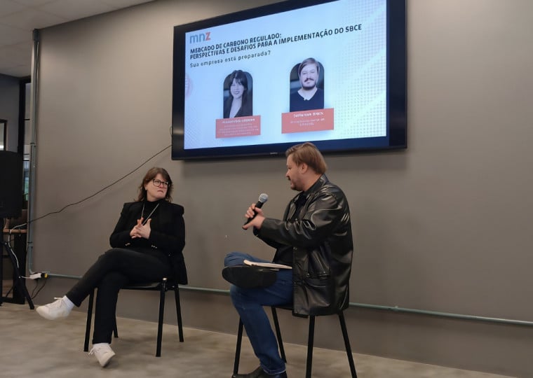 Alessandra e Jefferson abordaram os desafios para empresas e os próximos passos do SBCE