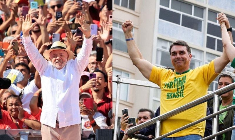 Lula teve agenda em São Bernardo do Campo; Flávio Bolsonaro começou campanha no Rio de Janeiro