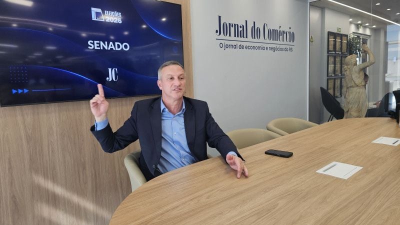 Candidato a senador pelo PL, o deputado federal Ubiratan Sanderson participou de sabatina no Jornal do Comércio