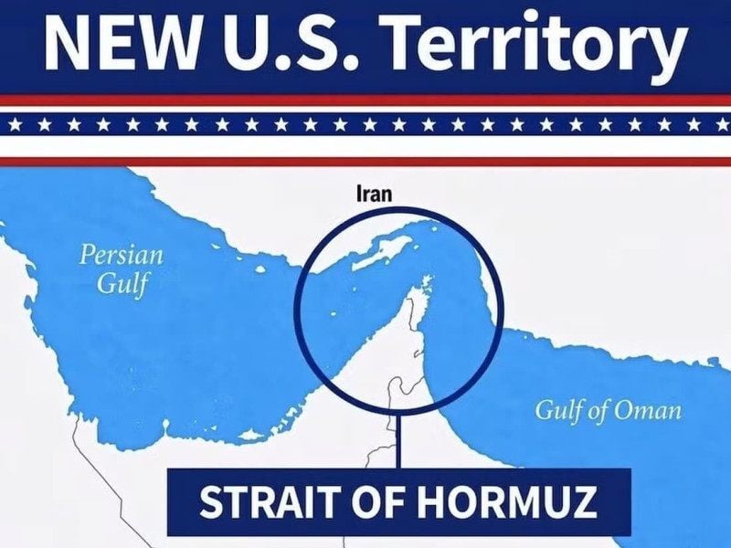 Trump publica imagem do Estreito de Ormuz como 'novo território dos Estados Unidos'