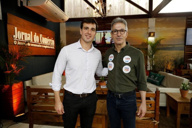 Zema foi recebido pelo diretor-presidente do JC, Giovanni Jarros Tumelero