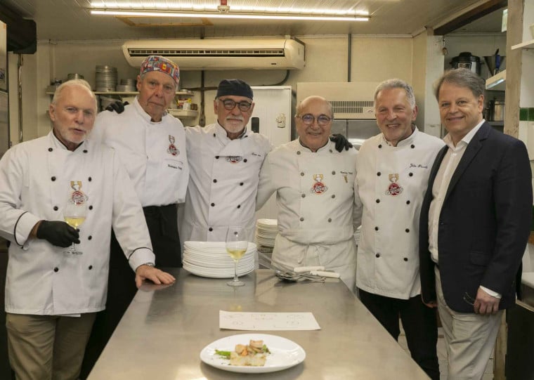 Francisco Schmidt, Romano Bottin, Dante Airoli, Newton Kalil, João Piccoli e André Piccoli