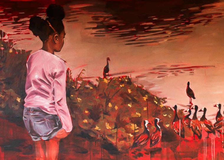 Pequena Imensidão (2026), pintura em acrílico de Pamela Zorn, integra a exposição coletiva Eu Afeto