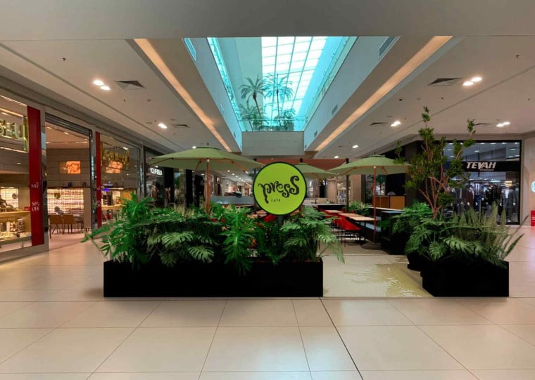 Press Caf&eacute; ter&aacute; quiosque (imagem simula a futura opera&ccedil;&atilde;o) no piso 2 do ParkShopping Canoas