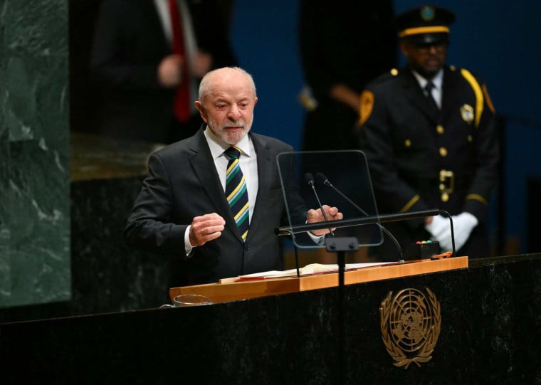 Lula abriu os discursos de chefe de Estado no evento, função que cabe ao Brasil