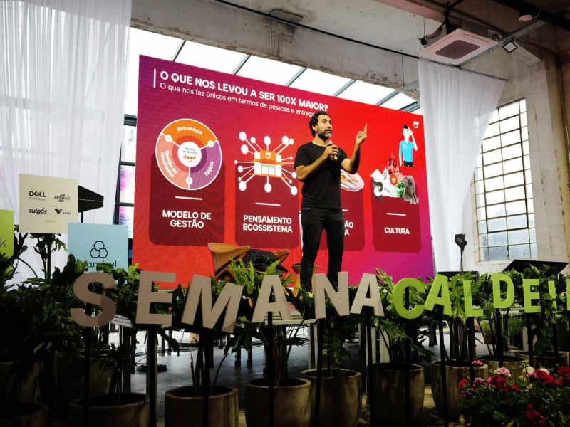 O o CEO do iFood, Diego Barreto, foi um dos palestrantes do primeiro dia da Semana Caldeira<br />Foto: INSTITUTO CALDEIRA/DIVULGA&Ccedil;&Atilde;O/JC