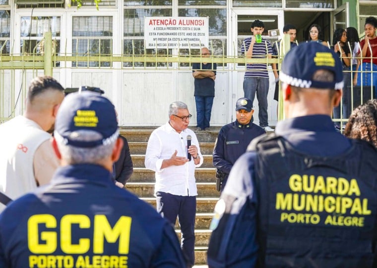O prefeito Sebastião Melo afirmou que o reforço da Patrulha Escolar não reduzirá a atuação da Guarda em outras regiões da cidade