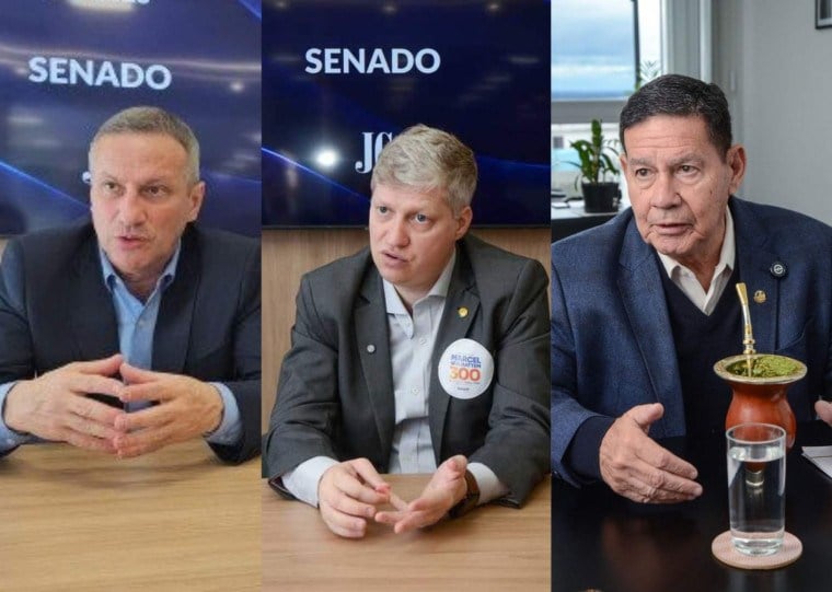 Ubiratan Sanderson, Marcel Van Hattem e Hamilton Mourão compõem a bancada gaúcha no Senado Federal