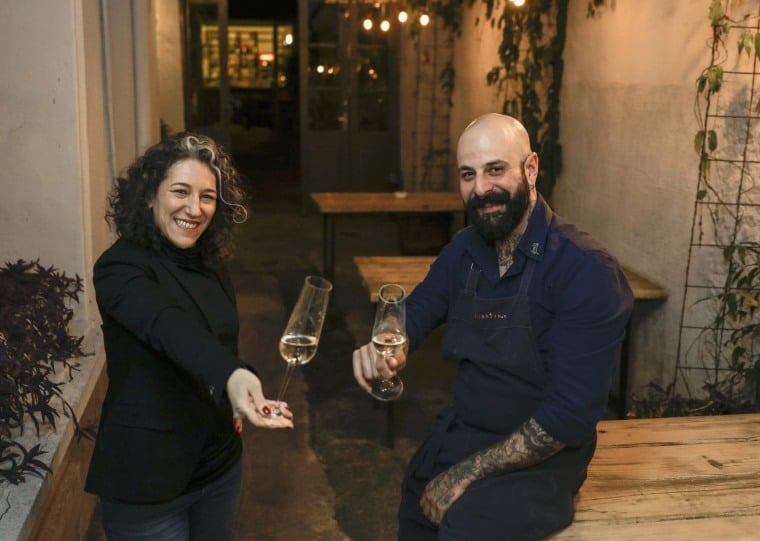 Fernanda Souza e Chef Mauri Olmi - evento para comemorar quatro anos do Libertino - gastronomia