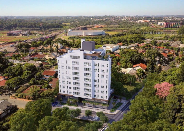 Projeção do novo empreendimento da construtora Bastian & Braun Incorporadora no bairro Hidráulica, em Lajeado, no Vale do Taquari. Trata-se do edifício misto Botanique.