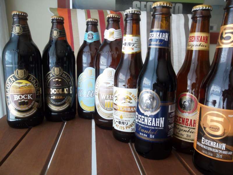 As marcas de cerveja da Brasil Kirin incluem Schin, Baden Baden e Eisenbahn