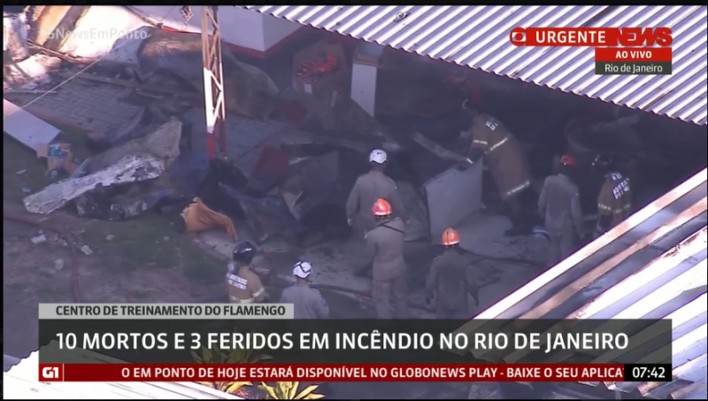 O alojamento abrigava adolescentes que jogavam nos times de base do Flamengo