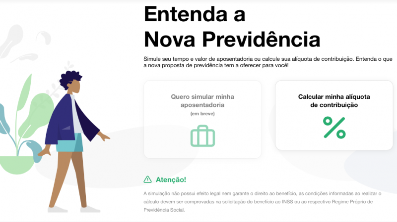 A calculadora está no portal de serviços do governo federal