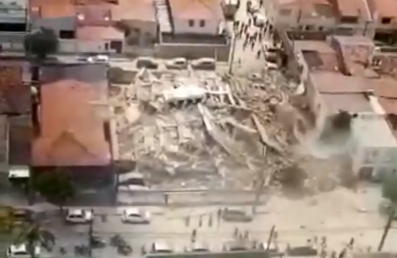 Prédio de sete andares desabou nesta manhã na capital cearense