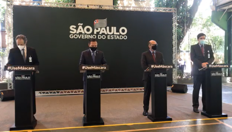 'É um dia histórico, dia 21 de julho. É um dia de orgulho para São Paulo e para o Brasil', afirmou Doria