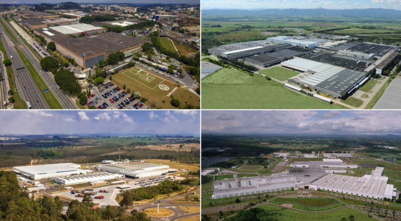 As quatro plantas nacionais da montadora, três em São Paulo e uma Paraná, farão parte do projeto