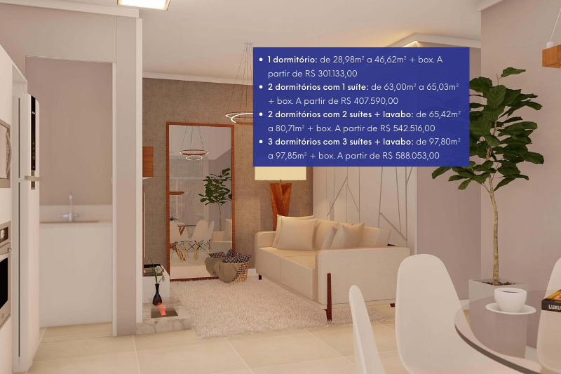 As opções de tamanho se adaptam a quem quer utilizar nos fins de semana, para moradia fixa, e também para a locação para turista