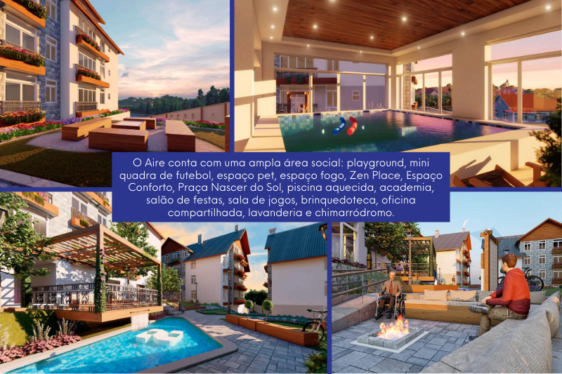  O Aire conta com uma ampla área social 