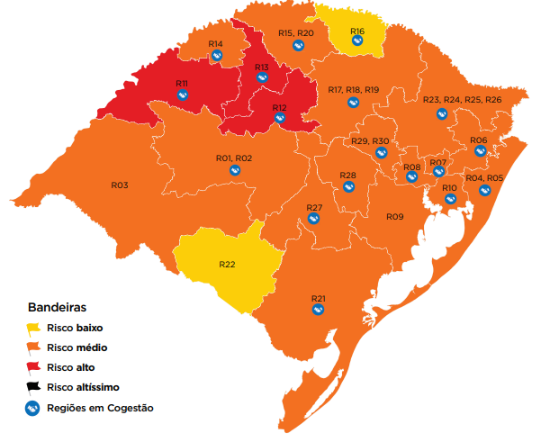 Geral Rio Grande Do Sul Tem Tres Regioes Em Bandeira Vermelha No Mapa Preliminar Da Semana